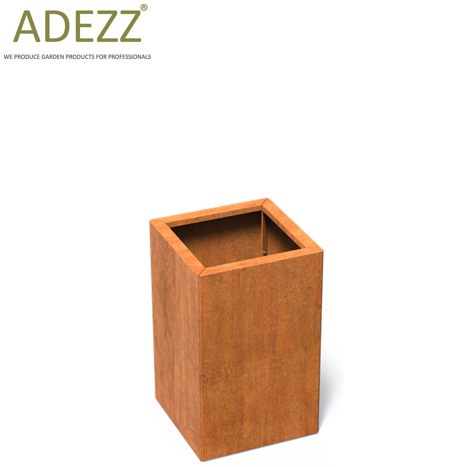 Adezz Corten Steel Connect Flat Pack Carrez Tall Square Planter Sizes L Cm X D Cm X