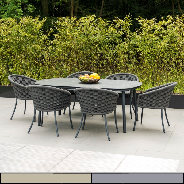 aluminium 6 seater dining set