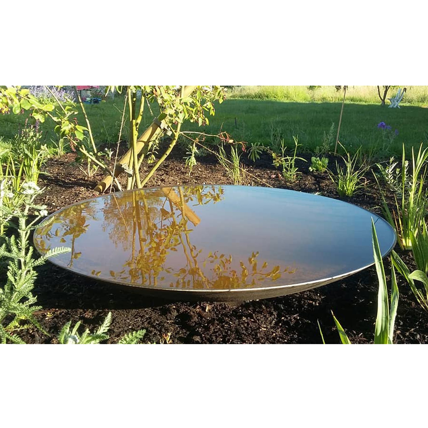 Large Curved Water Bowl - Corten Steel